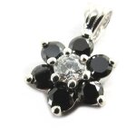 Les trsors de lily [m1730] - pendentif argent 'fleur de cristal' noir