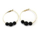 Les trsors de lily [m1873] - croles 'sissi' strass noir  5 cm