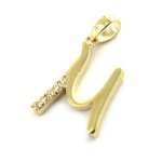 Les trsors de lily [m8789] - pendentif plaqu or  lettre m  blanc dor
