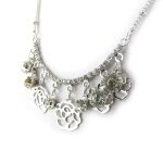 Les trsors de lily [n1154] - collier crateur 'rosa romantica' blanc argent