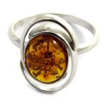 Les trsors de lily [n2538] - bague argent 'inspiration' ambre (rhodi)