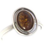 Les trsors de lily [n2552] - bague argent 'inspiration' ambre (rhodi)