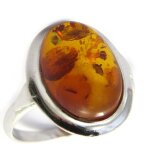 Les trsors de lily [n2559] - bague argent 'inspiration' ambre (rhodi)