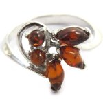 Les trsors de lily [n2565] - bague argent 'inspiration' ambre (rhodi)