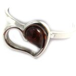 Les trsors de lily [n2567] - bague argent 'love' ambre (rhodi)