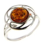Les trsors de lily [n2580] - bague argent 'inspiration' ambre (rhodi)