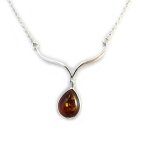 Les trsors de lily [n2819] - collier argent 'inspiration' ambre (rhodi)