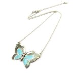 Les tr�sors de lily [p2553] - collier argent  papillon des songes  turquoise . . .