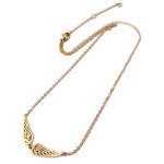 Les trsors de lily [p4345] - collier acier  les ailes d&ange  dor ros (gol. . .