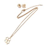 Les trsors de lily [p5055] - parure collier boucles acier &trfle& dor ros (gold pink)