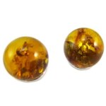 Les trsors de lily [p6617] - boucles argent &inspiration& ambre cognac (rhodi) - 7 mm