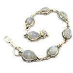 Les trsors de lily [p6926] - bracelet argent &heaven& pierre de lune - 19 cm 10 mm