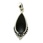 Les trsors de lily [p7069] - pendentif argent &heaven& onyx - 25x10 mm