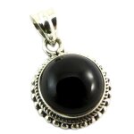 Les trsors de lily [p7071] - pendentif argent &heaven& onyx - 15 mm
