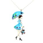 Les trsors de lily [p7490] - collier sautoir crateur &lilipoupettes& (singing in the rain) turquoise ...