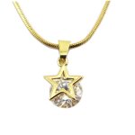 Les tr�sors de lily [p7605] - collier cr�ateur &une etoile est n�e& blanc dor� - 10x10 mm