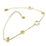 Les tr�sors de lily [p7815] - chaine cheville acier &boho& blanc dor� - 25. 5 cm, 6 et 8 mm