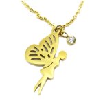 Les trsors de lily [p7886] - collier crateur acier &fe clochette& dor - 23x11 mm