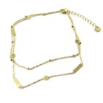 Les trsors de lily [q0909] - chaine cheville acier 'chorgraphie' dor - 25. 5 cm, 2 rangs