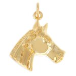 Les trsors de lily [q2686] - pendentif plaqu or 'cheval' dor - 22x22 mm
