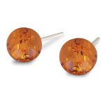 Les tr�sors de lily [q2894] - boucles argent 'inspiration' ambre cognac (rhodi�) - 4 mm