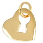 Les trsors de lily [q3308] - pendentif plaqu or 'cl de l'amour' - 13x13 mm