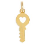 Les trsors de lily [q3310] - pendentif plaqu or 'cl du bonheur' dor (love) - 18x8 mm
