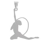 Les trsors de lily [q3335] - pendentif argent 'ballerines' argent (rhodi) - 30x30 mm