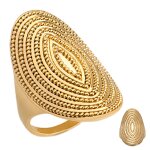 Les trsors de lily [q3696] - bague plaqu or 'cleopatra' dor - 34 mm