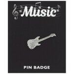Les trsors de lily [q3886] - broche pin's 'musique' argent (guitare lectrique)