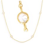 Les trsors de lily [q3980] - collier plaqu or 'sissi' blanc dor - 45 cm 4 mm (cristal)