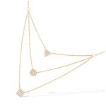 Les tr�sors de lily [q4036] - collier plaqu� - or 'sissi' blanc dor� - triangle, carr�, rond 8 mm