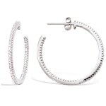 Les trsors de lily [q4053] - croles argent 'cristal plnitude' blanc argent (rhodi) - 3 cm 1 mm