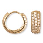 Les tr�sors de lily [q4575] - cr�oles plaqu� or 'sissi' blanc dor� - 15 mm 5 mm