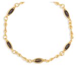 Les trsors de lily [q4626] - collier plaqu or 'boho' noir dor - 45 cm, 10x4 mm
