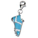Les trsors de lily [q4884] - pendentif charm argent 'chaussure de football' bleu argent (rhodi) - ...