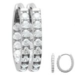 Les trsors de lily [q4961] - croles argent 'cristal plnitude' blanc argent (rhodi) - 18x16 mm, 2 ...