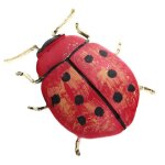 Les tr�sors de lily [q5769] - broche cr�ateur 'coccinelle' rouge dor� - 45x45 mm
