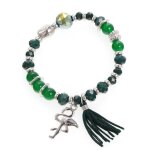 Les trsors de lily [q5838] - bracelet crateur 'lilipoupettes' vert (flamant rose) - 22x18 mm