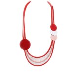 Les trsors de lily [q5843] - sautoir crateur 'mlimba' rouge rose - 6 et 4 cm
