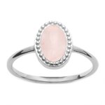 Les trsors de lily [q6265] - bague argent 'clopatra' quartz rose argent (rhodi) - 10x7 mm