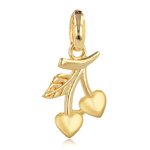 Les trsors de lily [q7018] - pendentif plaqu or 'cerises d'amour' dor - 12x10 mm
