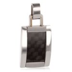 Les trsors de lily [q7025] - pendentif homme 'peaceful' acier carbone - 22x16 mm
