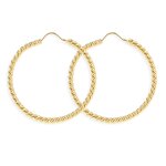 Les trsors de lily [q7046] - croles plaqu or 'torsades' dor - 40 mm 3 mm