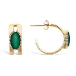 Les trsors de lily [q7524] - croles plaqu or 'clopatra' turquoise dor - 15 mm 7 mm