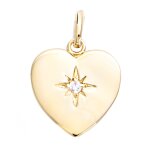 Les trsors de lily [q7598] - pendentif plaqu or 'love' blanc dor (toile du nord) - 15x15 mm