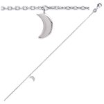 Les trsors de lily [q8096] - chaine cheville argent 'luna' argent (rhodi) - 25 cm 8x4 mm