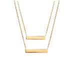 Les tr�sors de lily [q8149] - collier double plaqu� - or 'identit�' dor� - 40 et 45 cm