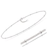 Les trsors de lily [q8217] - chaine cheville argent 'billes' argent (rhodi) - 25 cm 1 mm