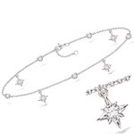 Les trsors de lily [q8223] - chaine cheville argent 'cleopatra' blanc argent (rhodi) - 25 cm 8x8 mm ...